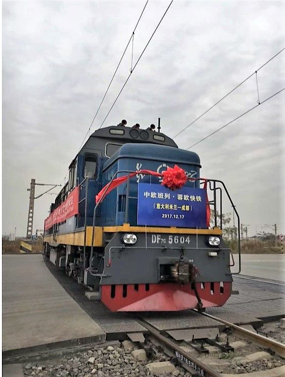 fig. 1 Arriva in Cina il primo treno diretto italiano